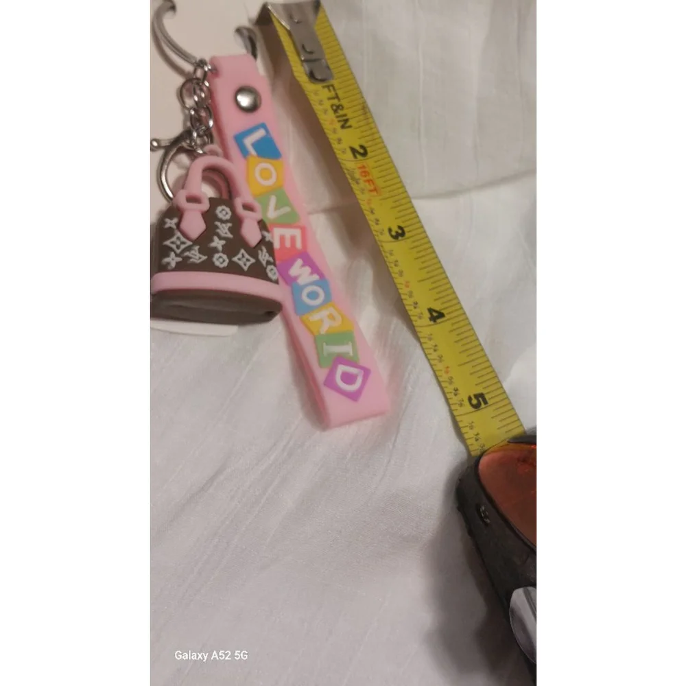 Handbag charm Keychain Pink Brown